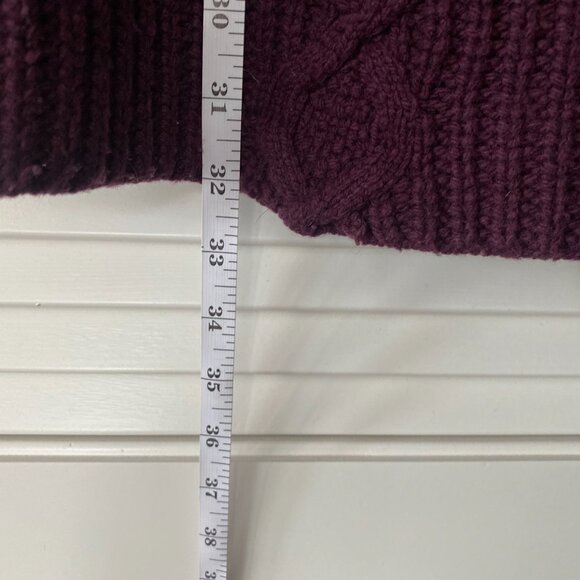 Anthropologie Charlie & Robin Golden Gate Cableknit Cardigan, Purple, Size S - Picture 5 of 6